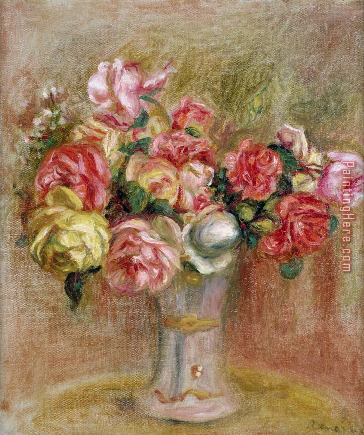 Pierre Auguste Renoir Roses in a Sevres Vase